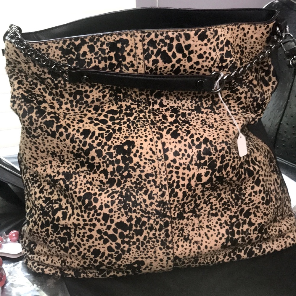 Large ANTONIO MELANI Leather/cheetah purse